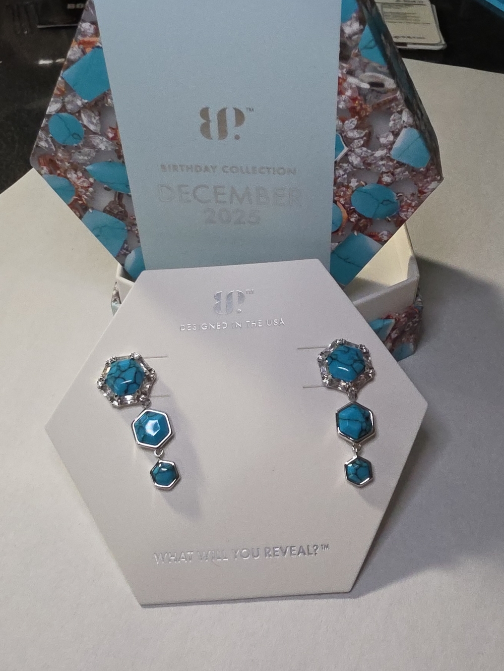 BP_ "Kind Of Crushing It" December Birthstone Turquoise Drop Earrings